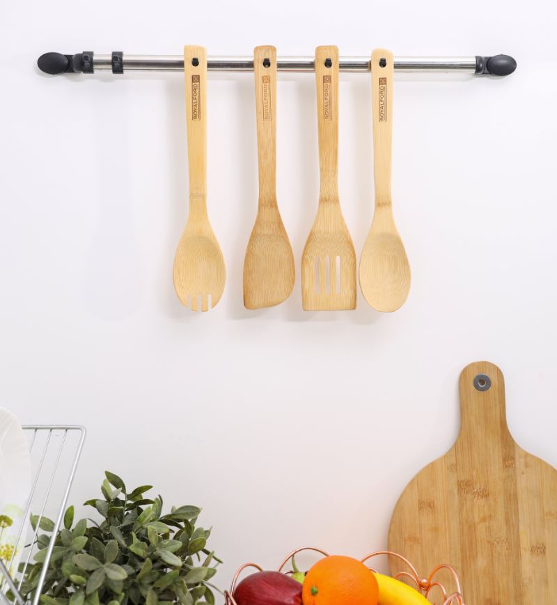 '4Pc Carbonizd Bamboo Kitchn Tools