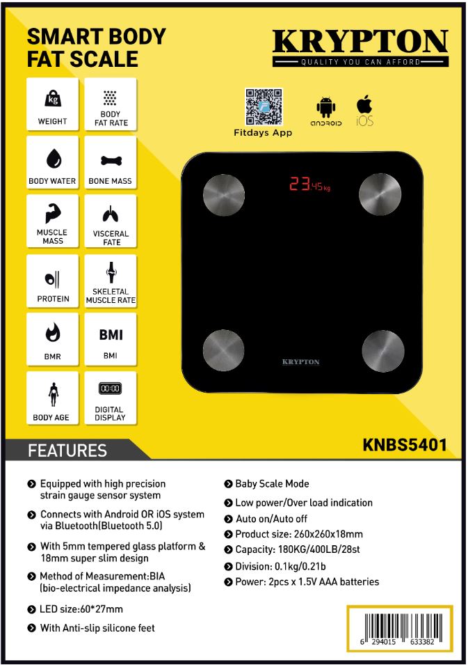 ميزان شخصي ذكي - كريبتون - موديل KNBS5401