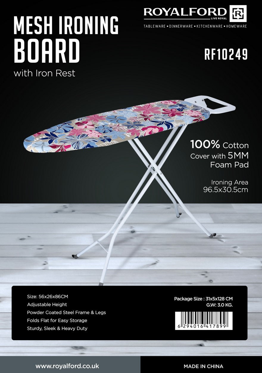 Mesh Ironing Board with Iron Rest