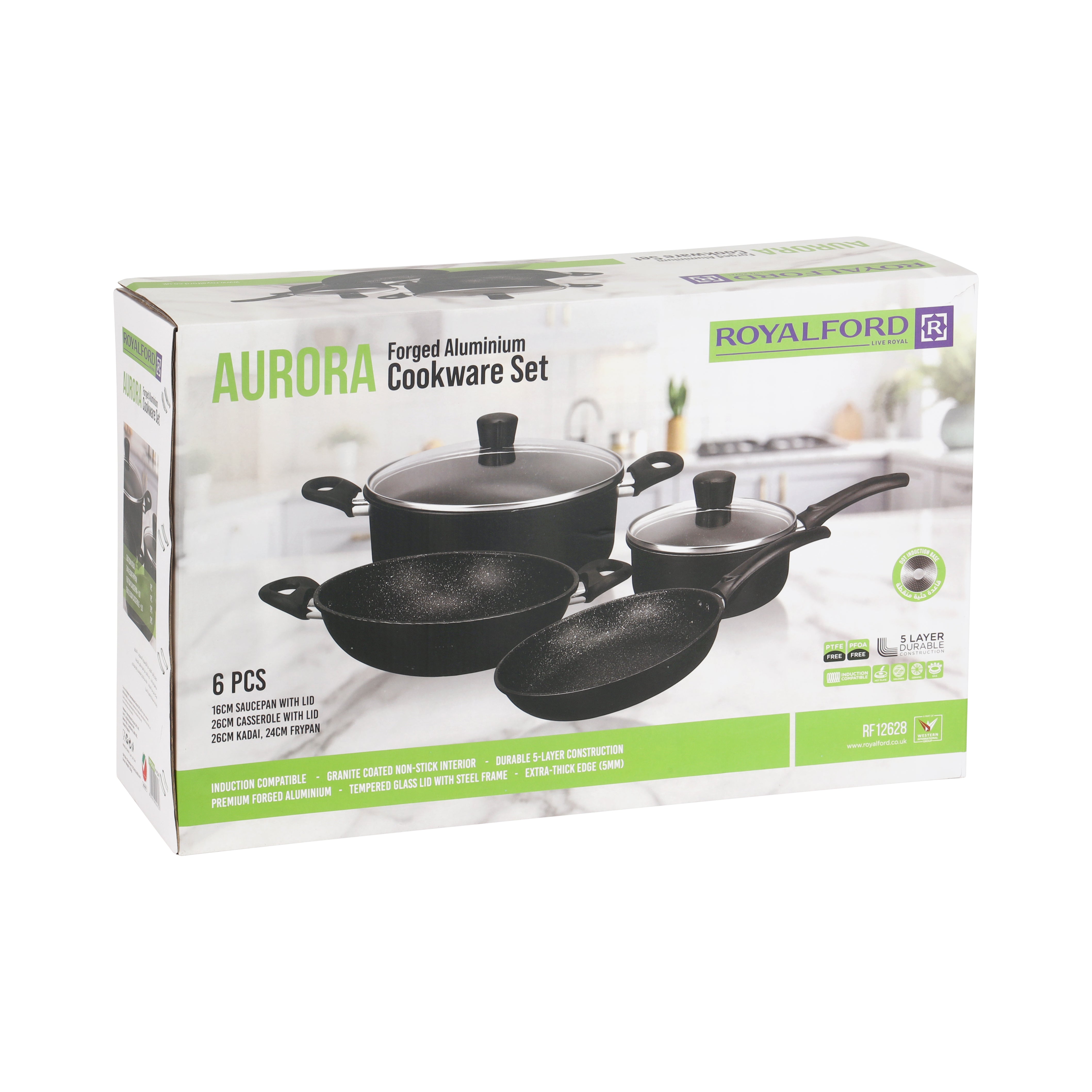 Aurora 6-piece Forged Aluminum Cookware Set