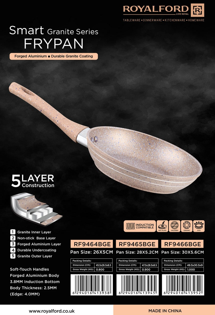 '30CM Granite Smart Frypan/Beige1X12
